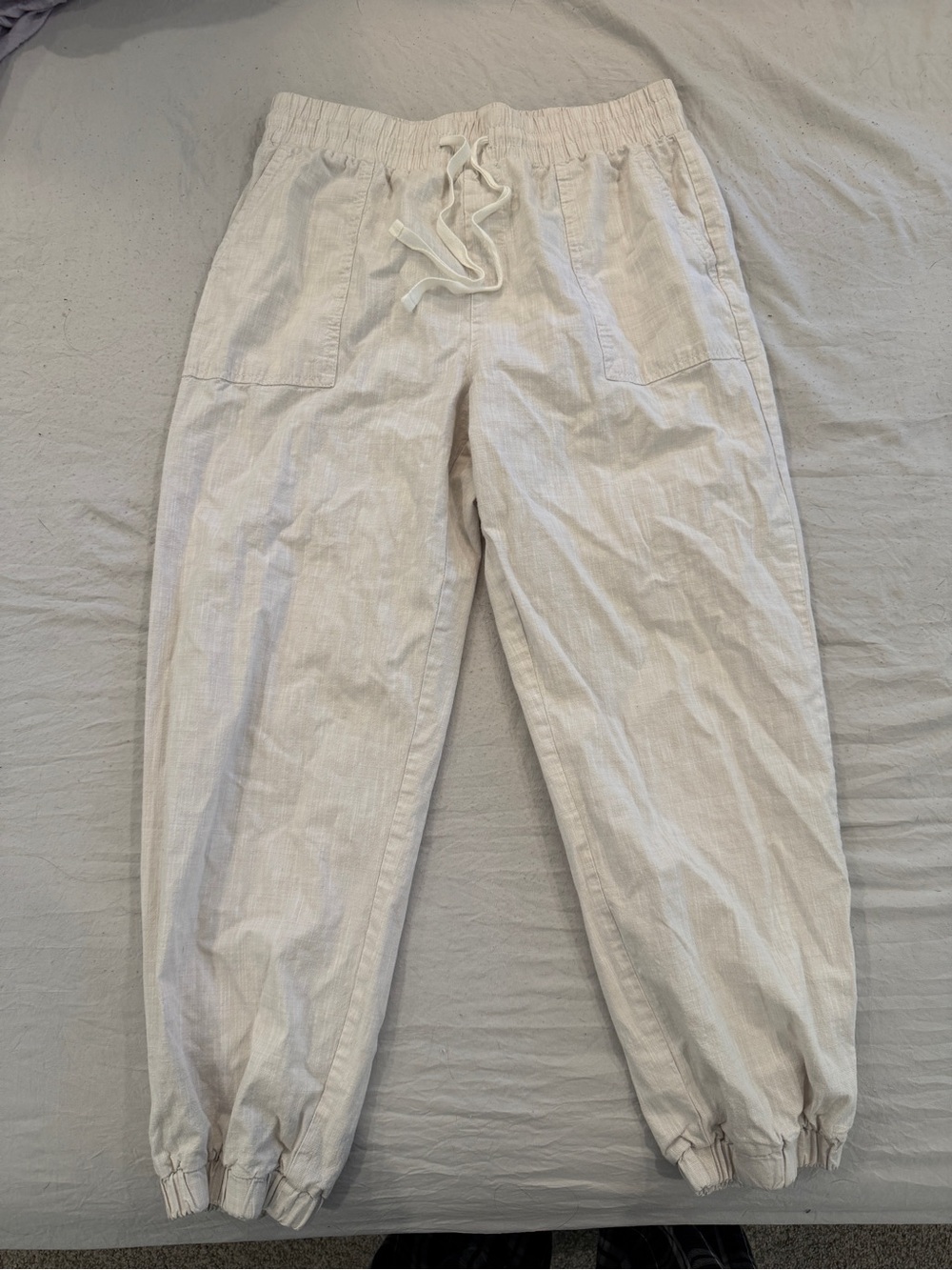 Loft Women’s Light Beige Drawstring Jogger Pants